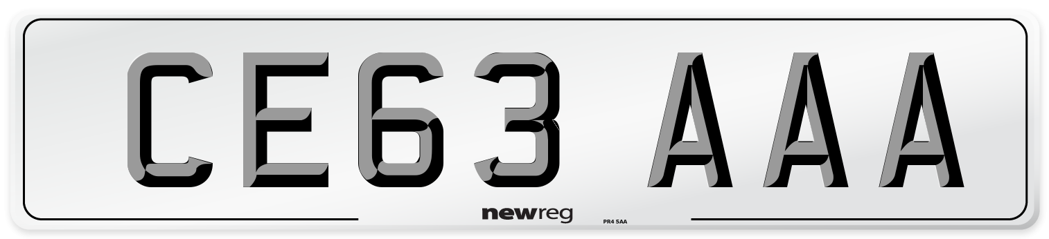 CE63 AAA Number Plate from New Reg
